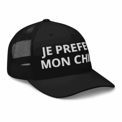 Casquette Trucker – “JE PRÉFÈRE MON CHIEN”