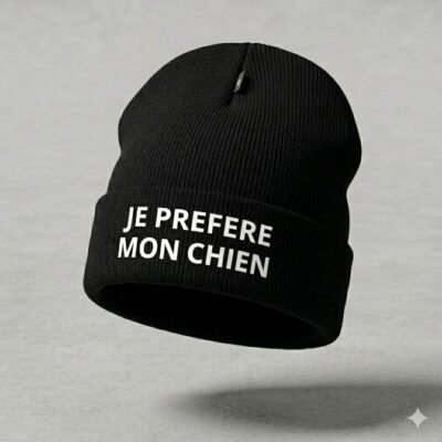 Bonnet “JE PRÉFÈRE MON CHIEN”
