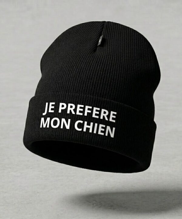 Bonnet “JE PRÉFÈRE MON CHIEN”