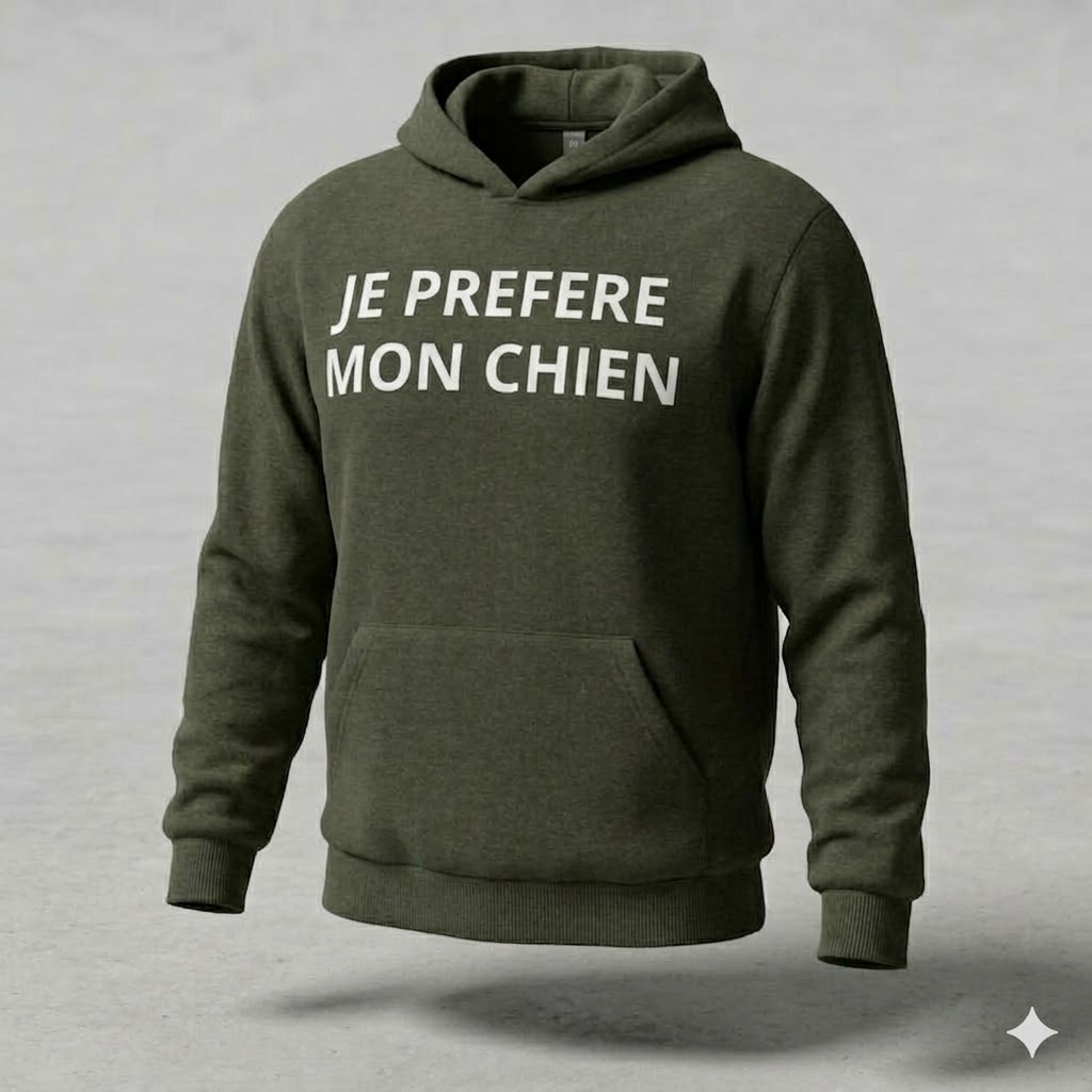 sweat JE PREFERE MON CHIEN