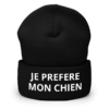 Bonnet “JE PRÉFÈRE MON CHIEN”