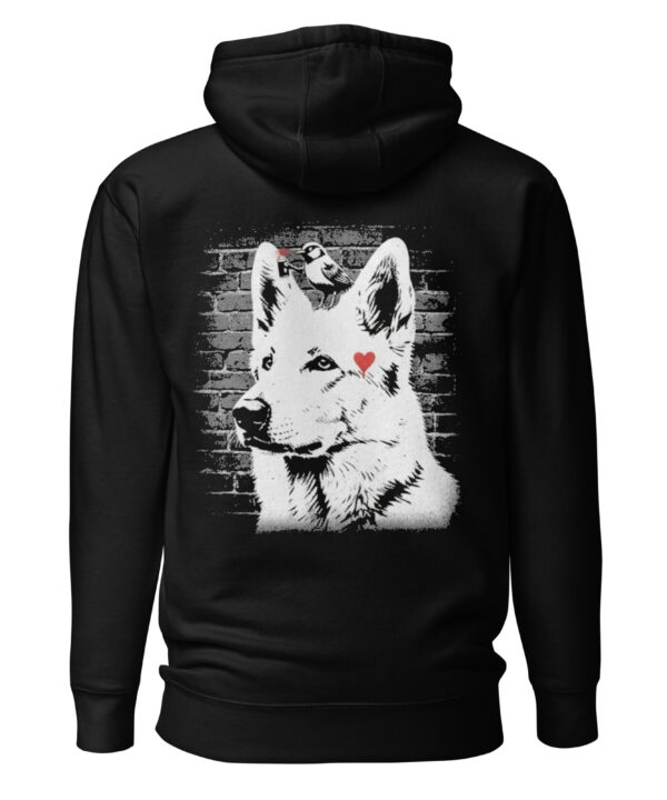 Sweat à Capuche Berger Blanc Suisse Style Banksy