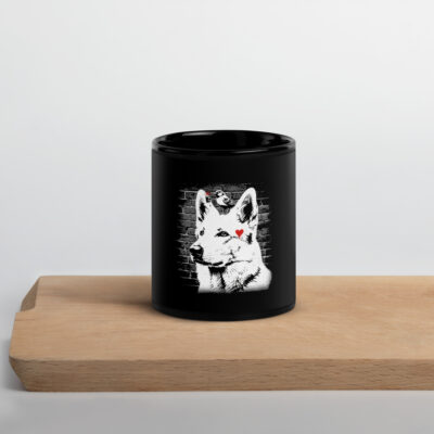 Mug brillant noir BBS style Banksy