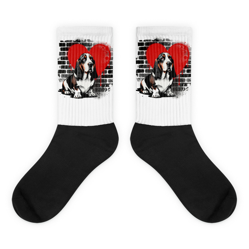 Chaussettes Basset Hound – Street Art – AMOUR CHIEN