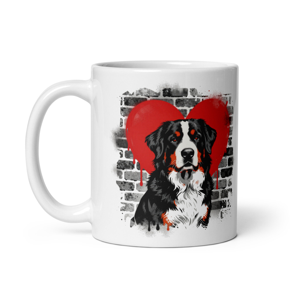 Mug Bouvier Bernois – Street Art – vue 2 – AMOUR CHIEN