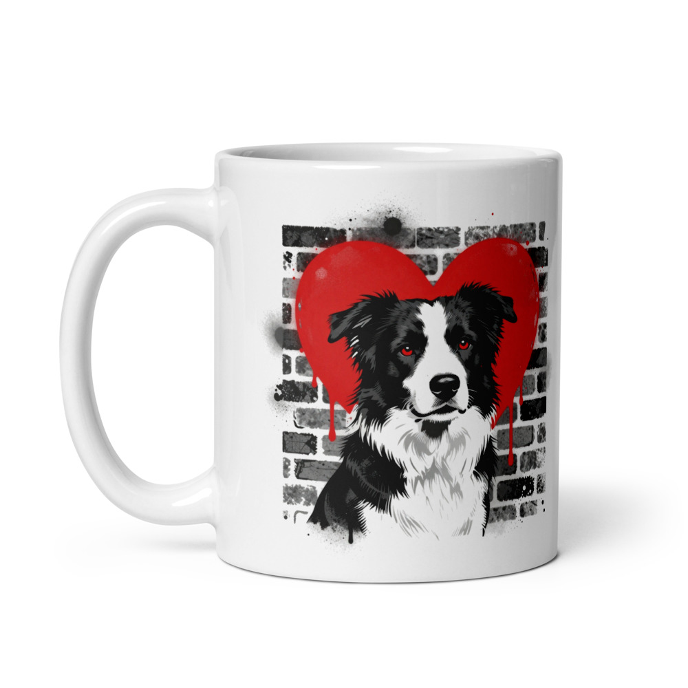 Mug Border Collie – Street Art – vue 2 – AMOUR CHIEN