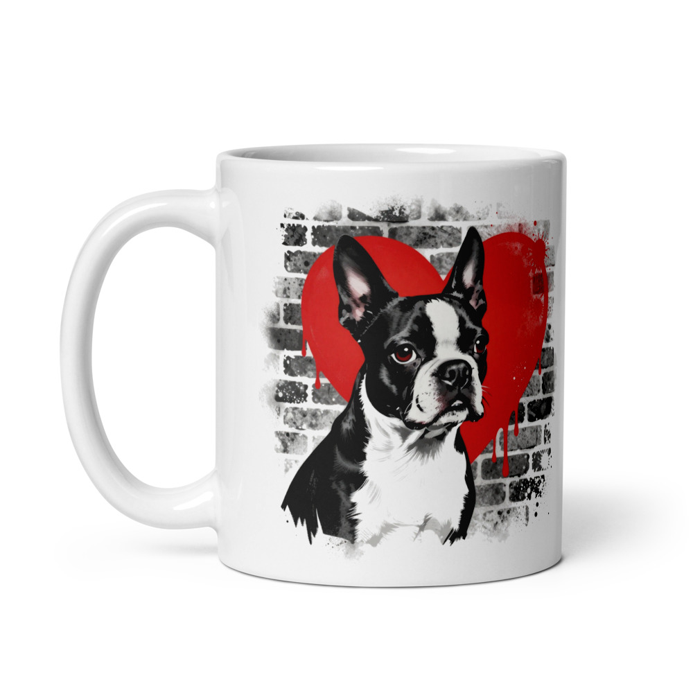Mug Boston Terrier – Street Art – vue 2 – AMOUR CHIEN