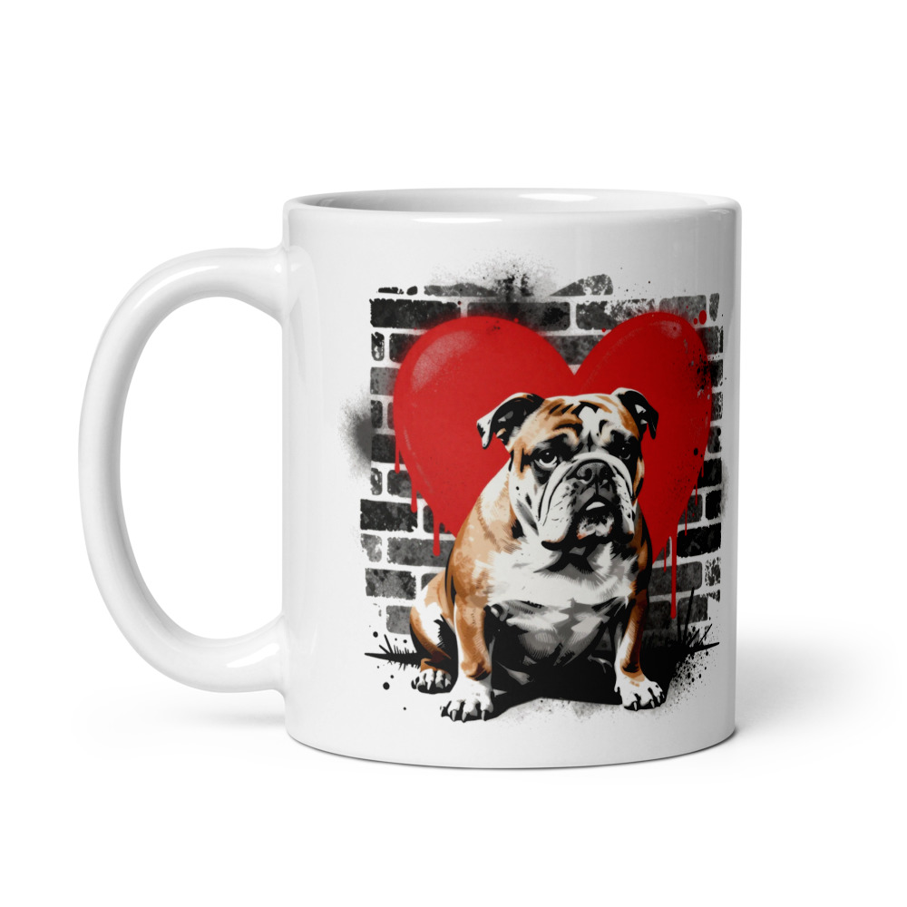 Mug Bulldog Anglais – Street Art – vue 2 – AMOUR CHIEN