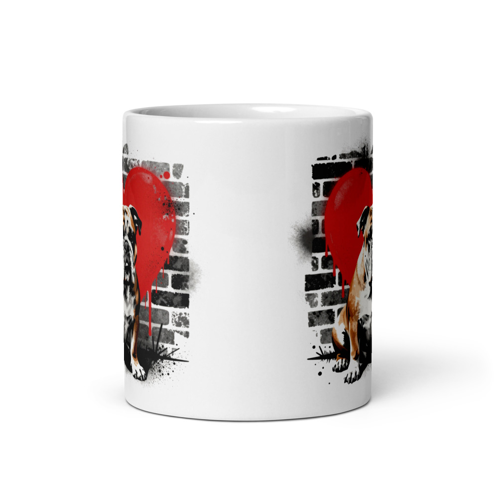 Mug Bulldog Anglais – Street Art – vue 3 – AMOUR CHIEN