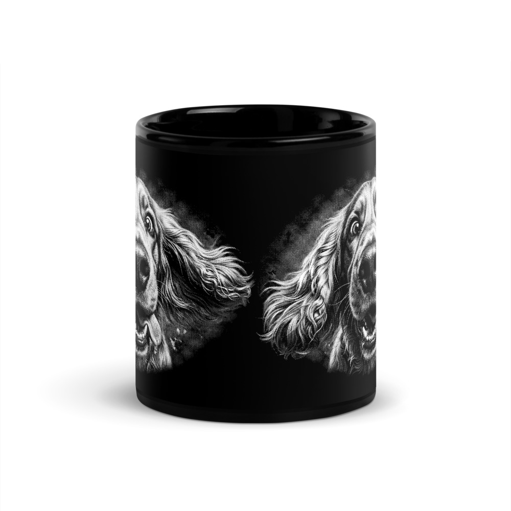 Mug Cocker – Black & White – vue 3 – AMOUR CHIEN