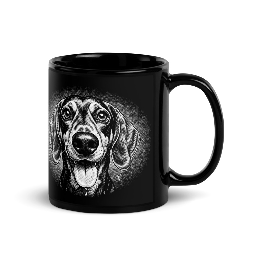 Mug Teckel – Black & White – vue 2 – AMOUR CHIEN