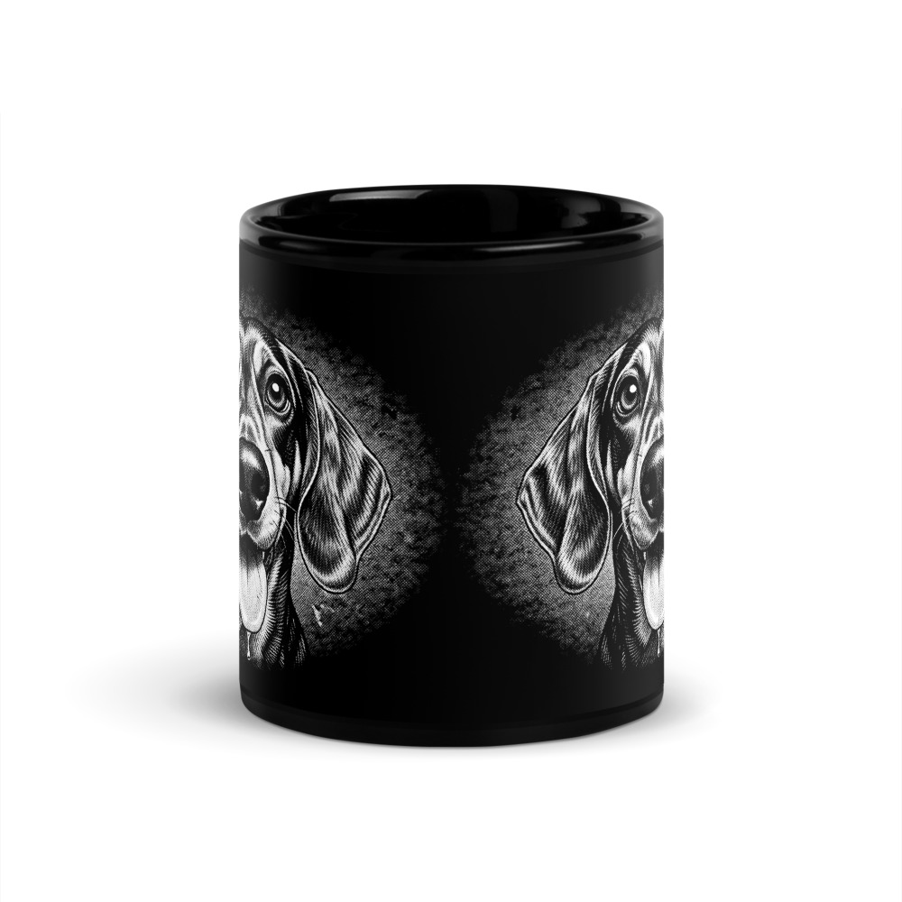 Mug Teckel – Black & White – vue 3 – AMOUR CHIEN