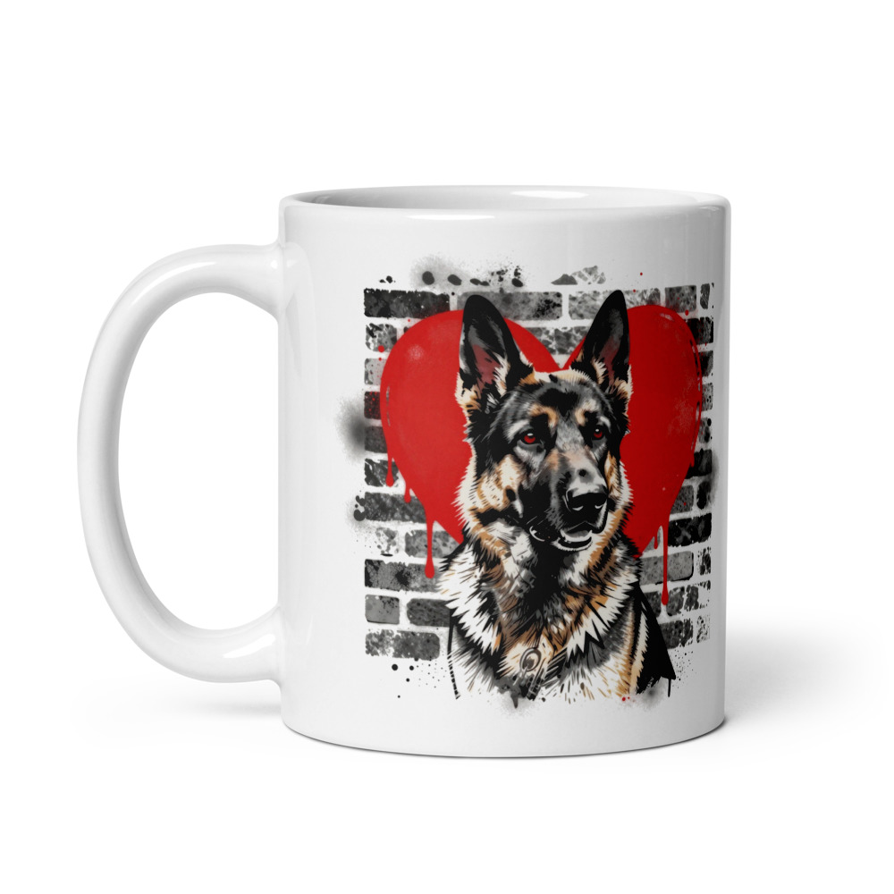 Mug Berger Allemand – Street Art – vue 2 – AMOUR CHIEN