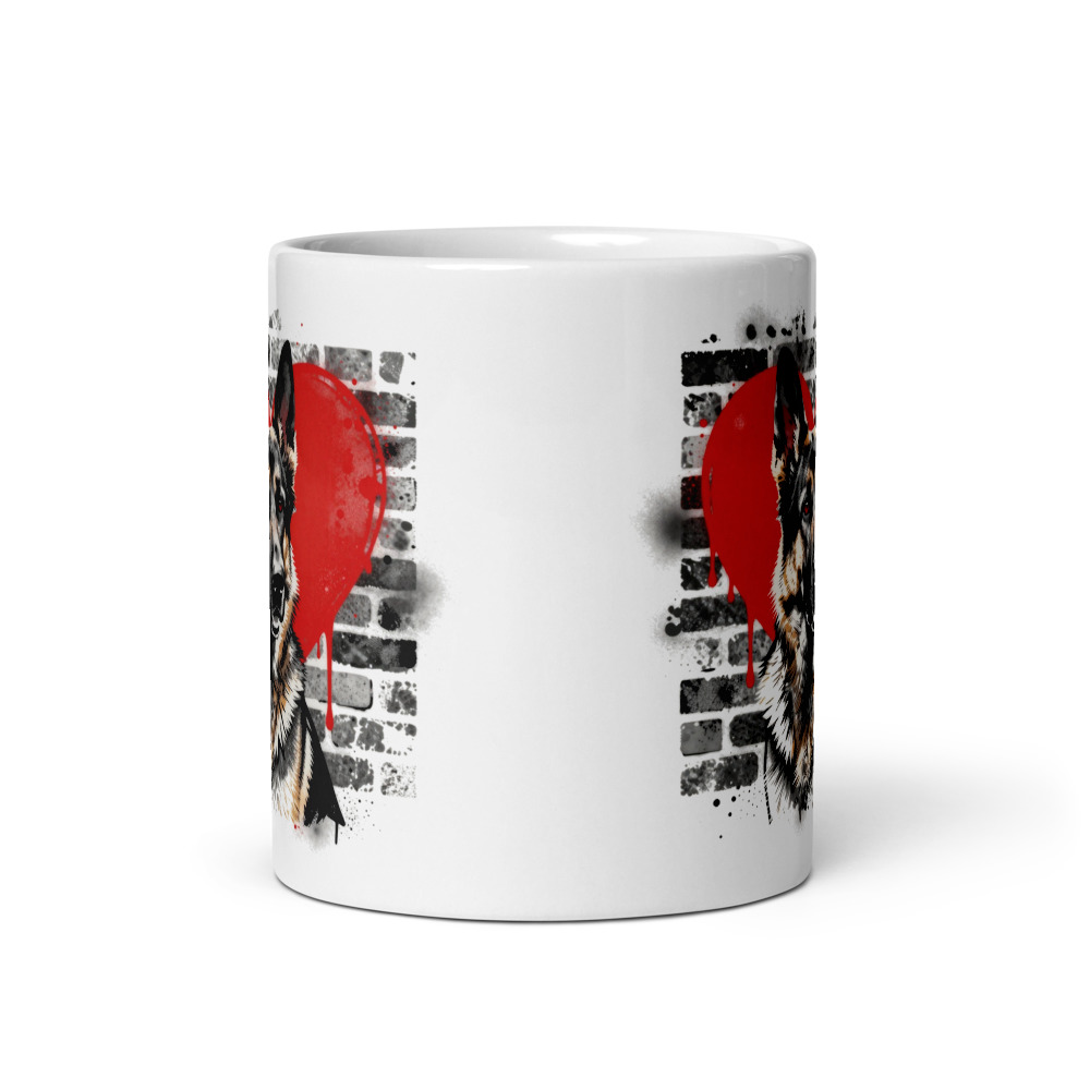 Mug Berger Allemand – Street Art – vue 3 – AMOUR CHIEN