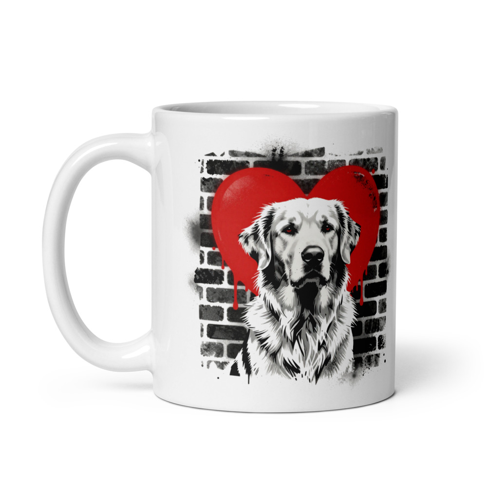 Mug Golden Retriever – Street Art – vue 2 – AMOUR CHIEN