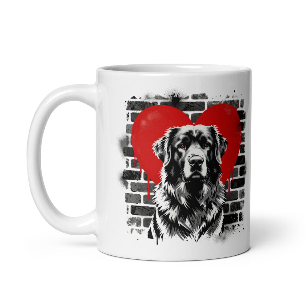 Mug Montagne des Pyrénées – Street Art – vue 2 – AMOUR CHIEN