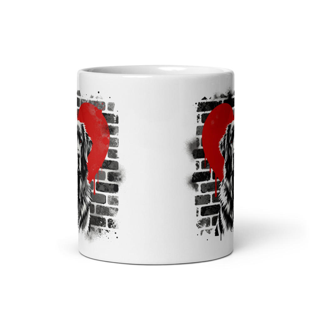 Mug Montagne des Pyrénées – Street Art – vue 3 – AMOUR CHIEN