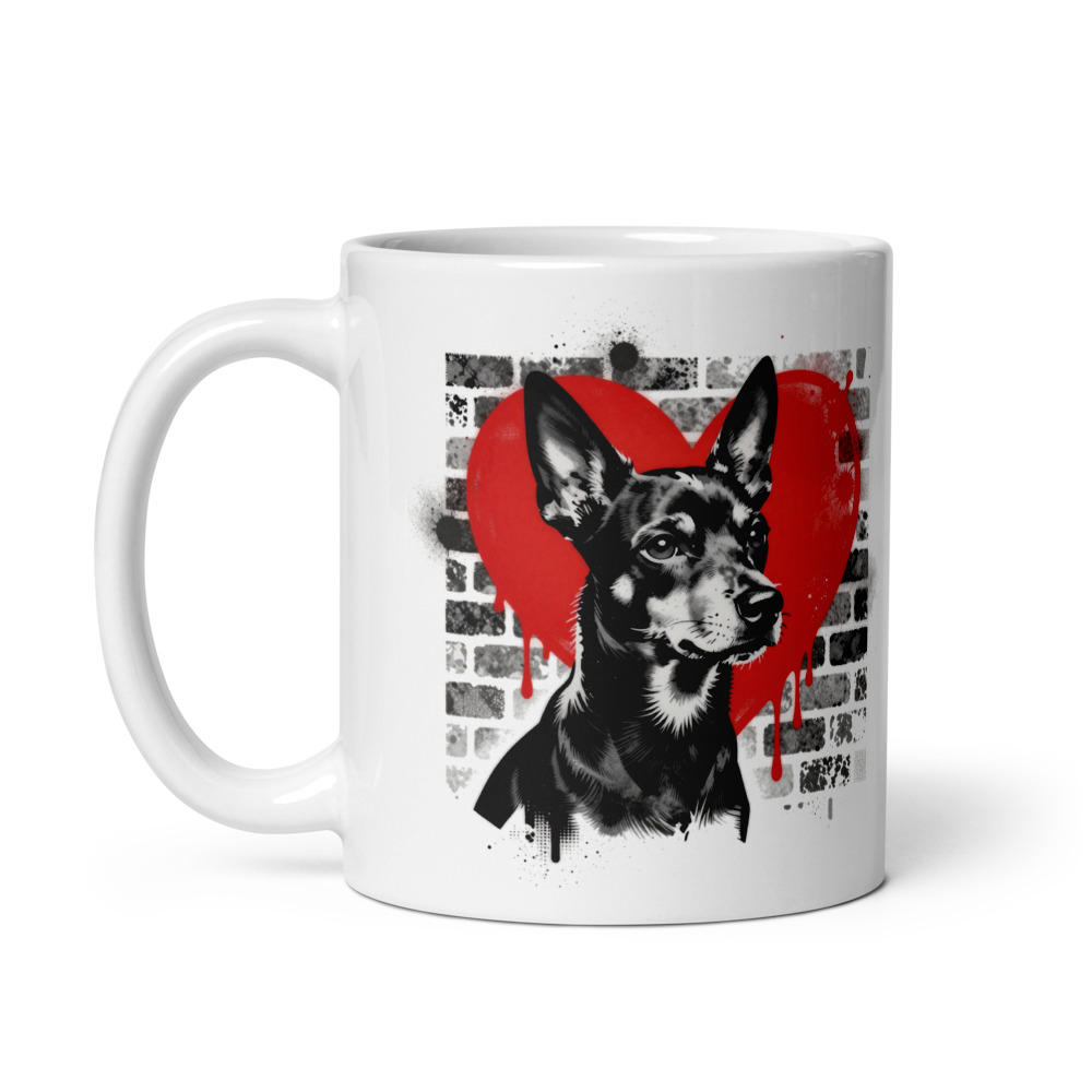 Mug Pinscher Nain – Street Art – vue 2 – AMOUR CHIEN