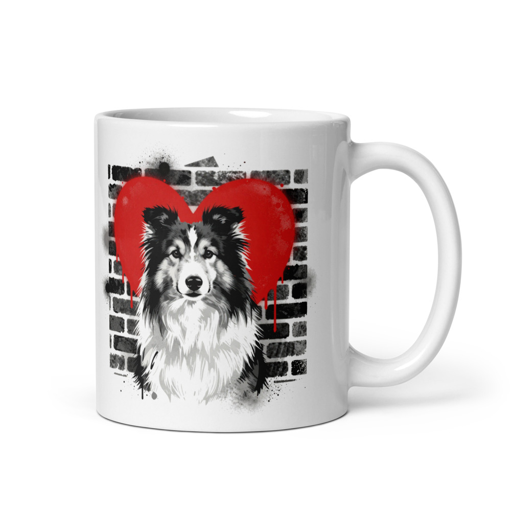Mug Berger des Shetland – Street Art – AMOUR CHIEN