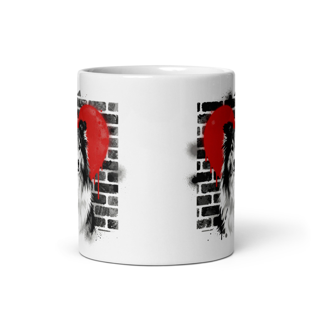 Mug Berger des Shetland – Street Art – vue 3 – AMOUR CHIEN