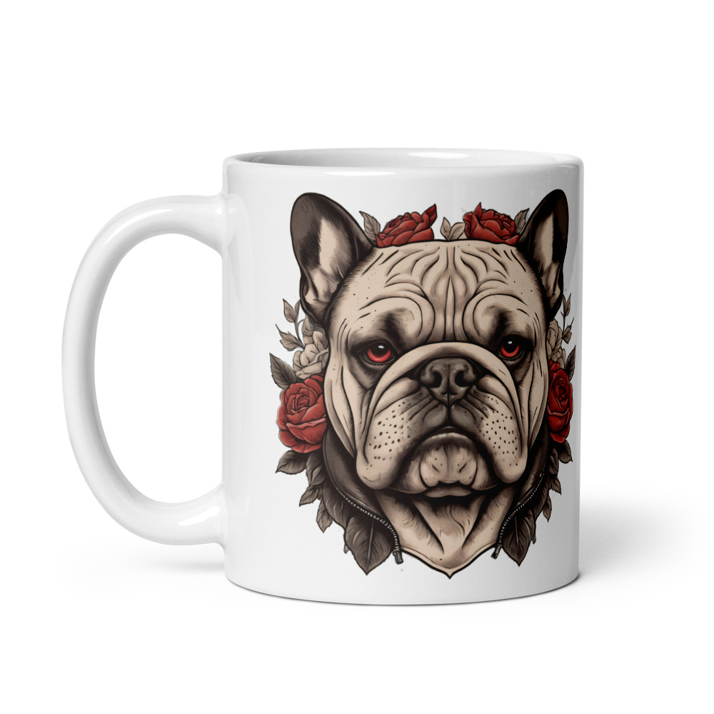 Mug Bouledogue – Tattoo – vue 2 – AMOUR CHIEN