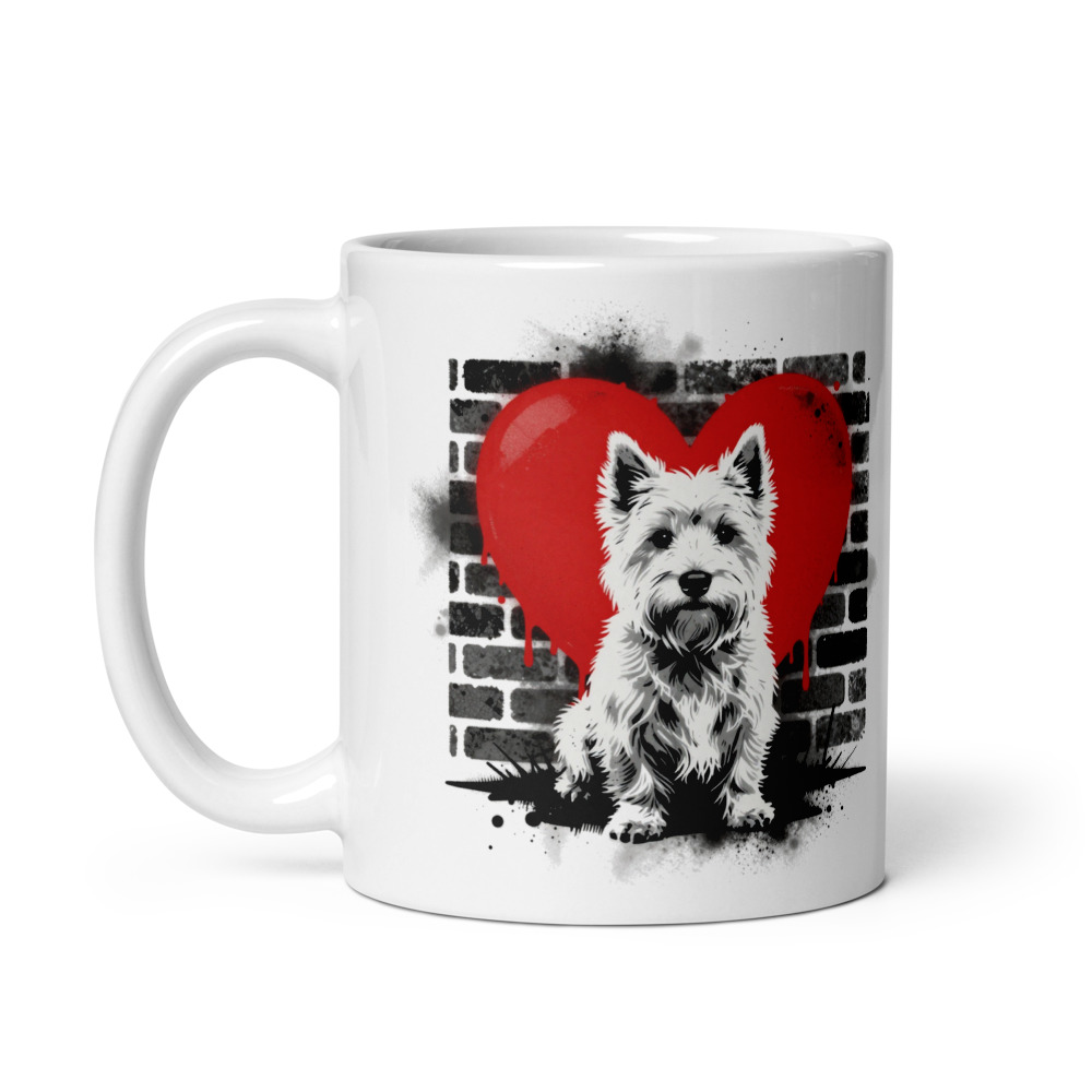 Mug Westie – Street Art – vue 2 – AMOUR CHIEN