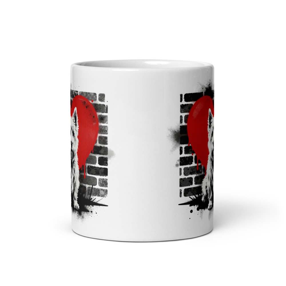 Mug Westie – Street Art – vue 3 – AMOUR CHIEN