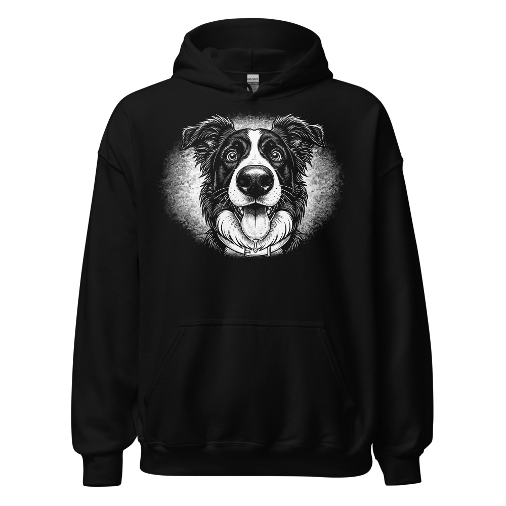 Sweat à capuche Border Collie – Black & White – noir – AMOUR CHIEN