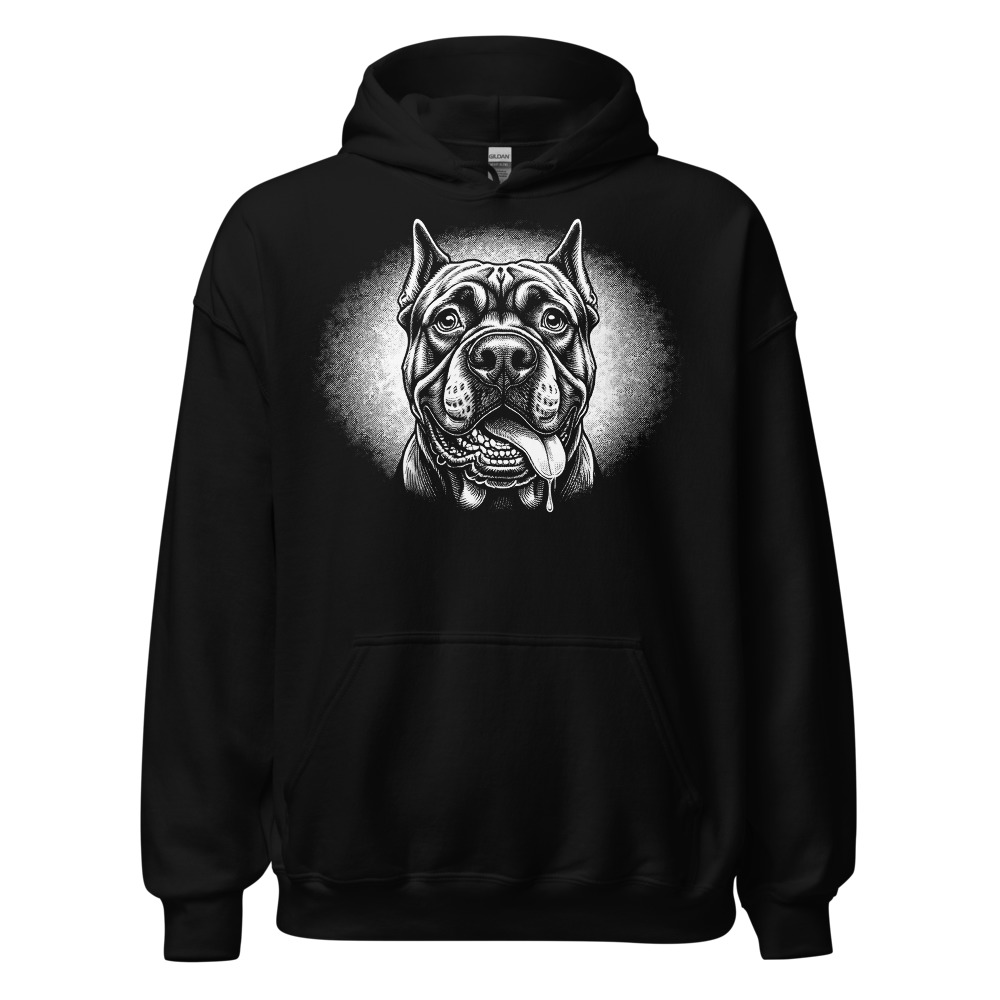 Sweat à capuche Cane Corso – Black & White – noir – AMOUR CHIEN