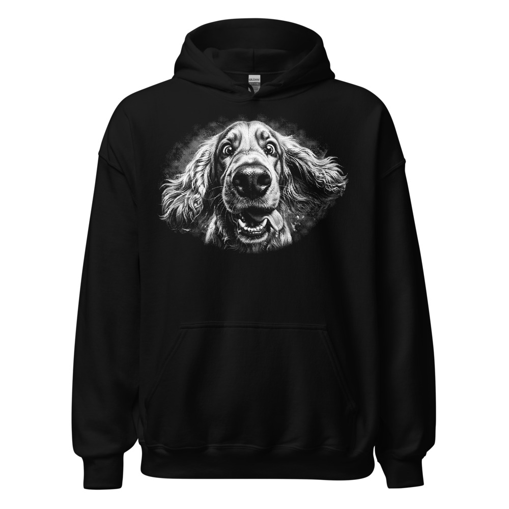 Sweat à capuche Cocker – Black & White – noir – AMOUR CHIEN