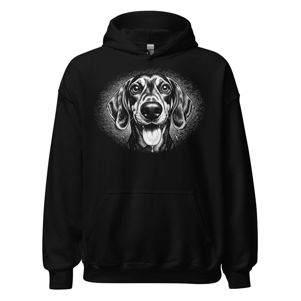 Sweat à capuche Teckel – Black & White – noir – AMOUR CHIEN