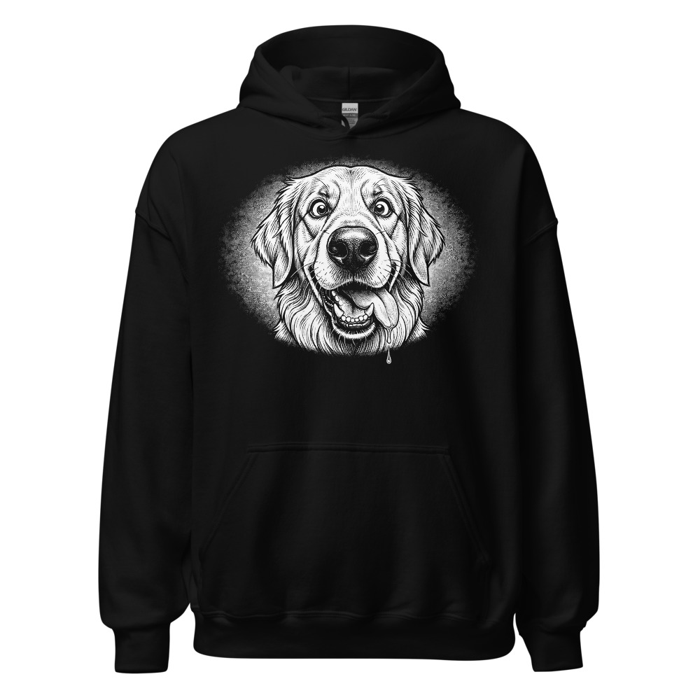 Sweat à capuche Golden Retriever – Black & White – noir – AMOUR CHIEN