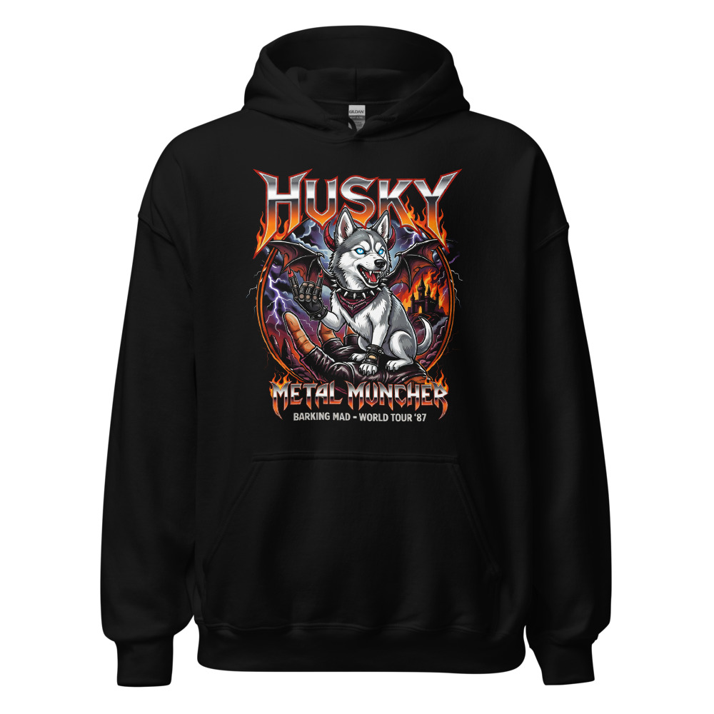 Sweat à capuche Husky – Metal – noir – AMOUR CHIEN