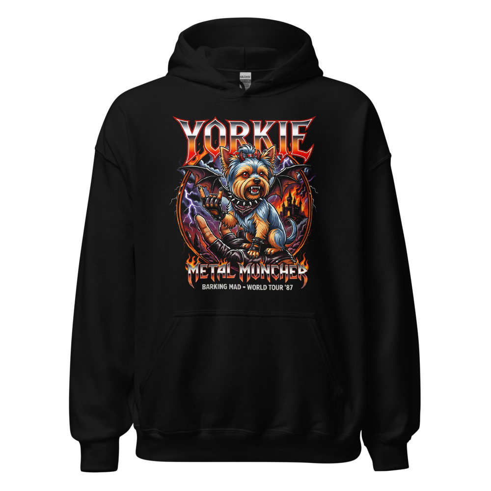 Sweat à capuche Yorkshire – Metal – noir – AMOUR CHIEN