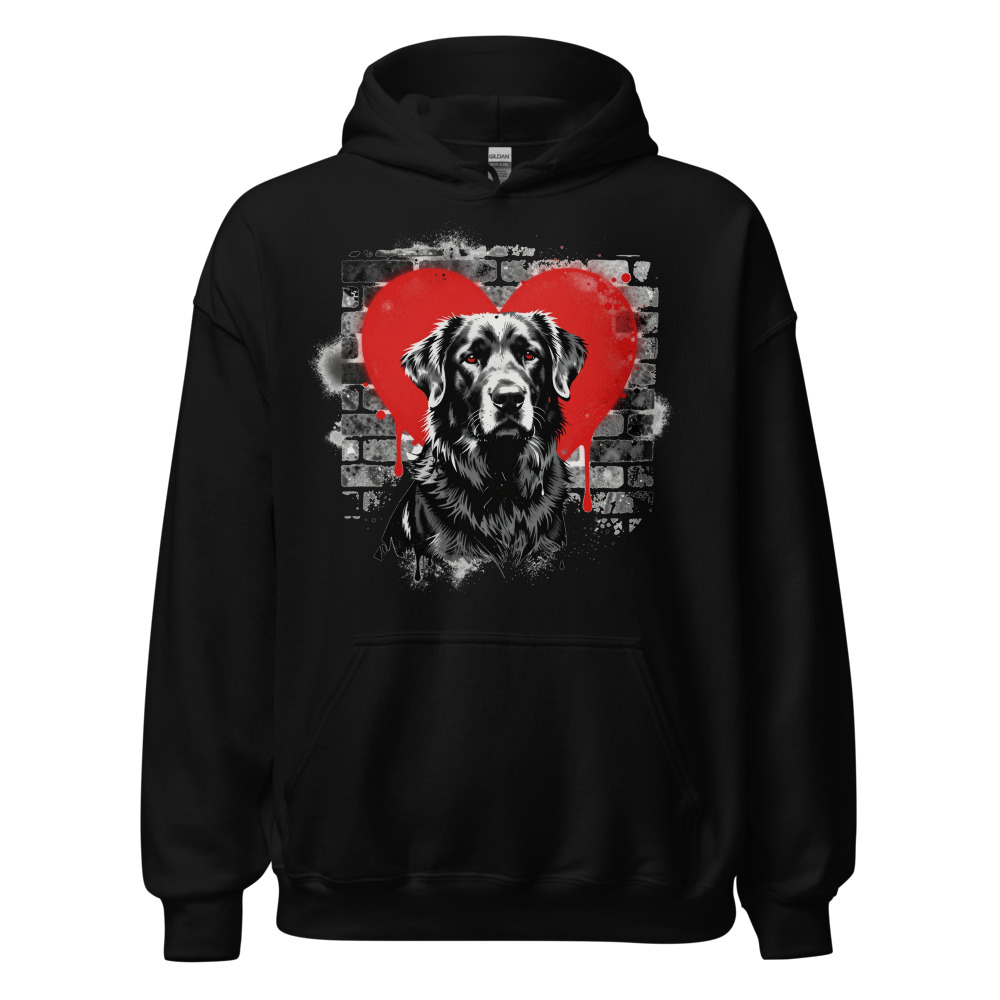 Sweat à capuche Chesapeake Bay Retriever – Street Art – noir – AMOUR CHIEN