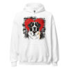 Sweat à capuche Saint-Bernard – Street Art – blanc – AMOUR CHIEN