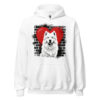 Sweat à capuche Samoyède – Street Art – blanc – AMOUR CHIEN