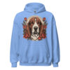 Sweat à capuche Basset – Tattoo – bleu caroline – AMOUR CHIEN