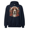 Sweat à capuche Basset – Tattoo – bleu marine – AMOUR CHIEN