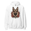 Sweat à capuche Berger Allemand – Tattoo n° 2 – blanc – AMOUR CHIEN