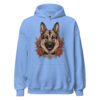 Sweat à capuche Berger Allemand – Tattoo n° 2 – bleu caroline – AMOUR CHIEN