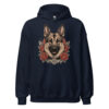 Sweat à capuche Berger Allemand – Tattoo n° 2 – bleu marine – AMOUR CHIEN