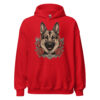 Sweat à capuche Berger Allemand – Tattoo n° 2 – rouge – AMOUR CHIEN