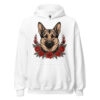 Sweat à capuche Berger Allemand – Tattoo – blanc – AMOUR CHIEN