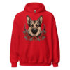 Sweat à capuche Berger Allemand – Tattoo – rouge – AMOUR CHIEN