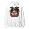 Sweat à capuche Berger Australien – Tattoo – blanc – AMOUR CHIEN