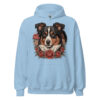 Sweat à capuche Berger Australien – Tattoo – bleu ciel – AMOUR CHIEN