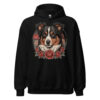Sweat à capuche Berger Australien – Tattoo – noir – AMOUR CHIEN