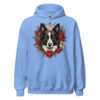 Sweat à capuche Border Collie – Tattoo – bleu caroline – AMOUR CHIEN