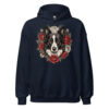 Sweat à capuche Border Collie – Tattoo – bleu marine – AMOUR CHIEN